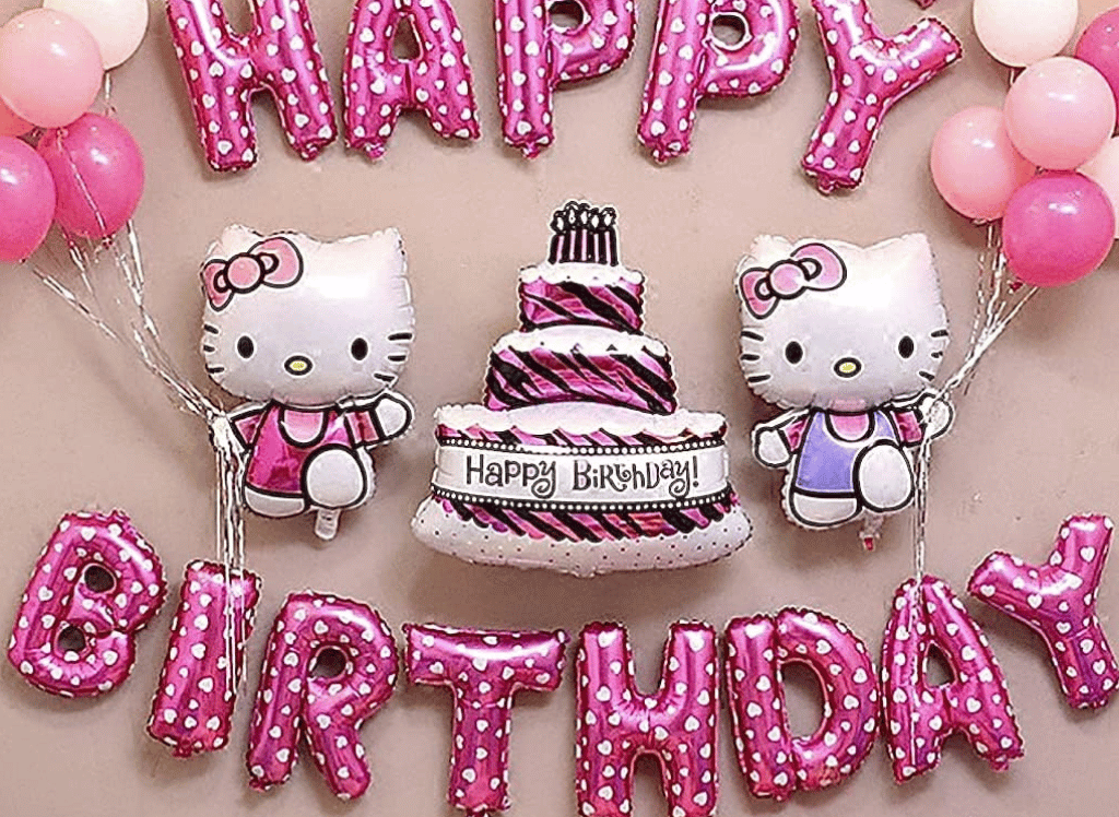 SuperFunStuff 24 Pc Hello Kitty Happy Birthday Banner