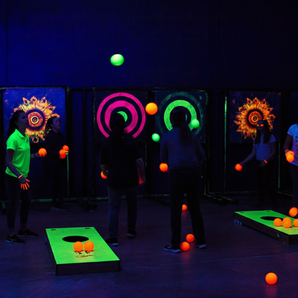 Dark Ball Toss with electrical experience