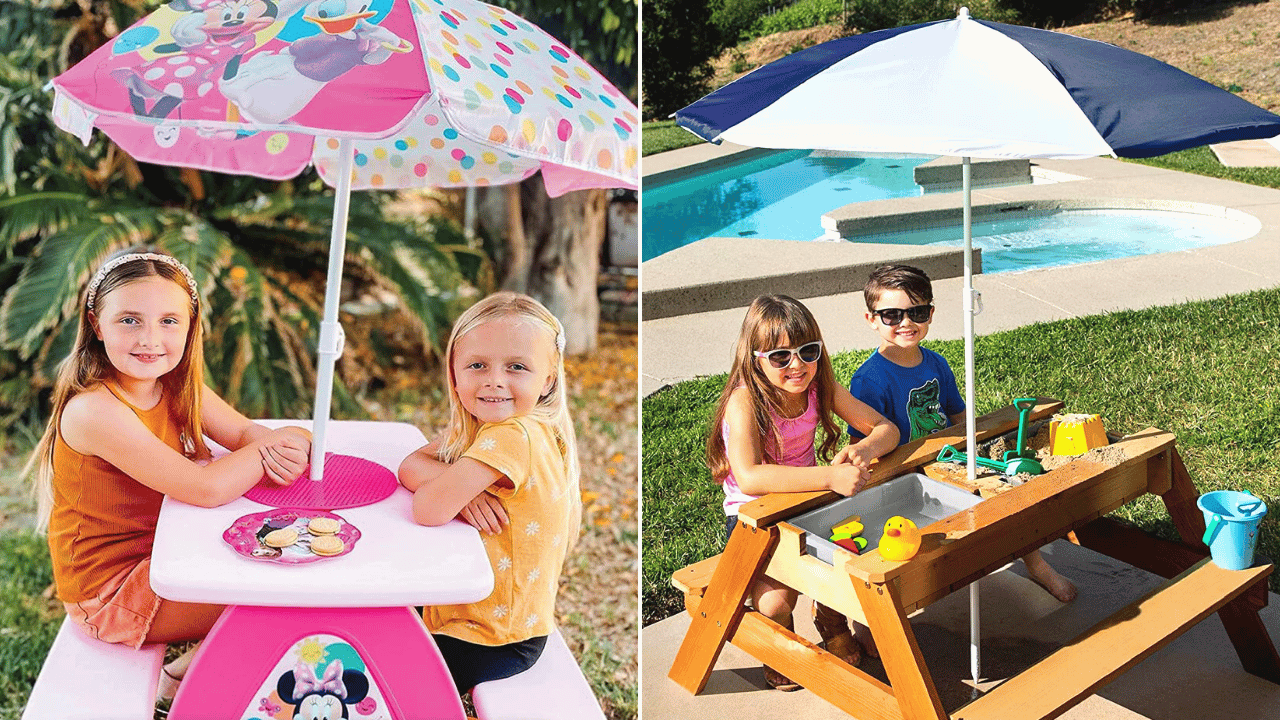 Make a Splash this Summer! Check Out These 5 Adorable Kids Picnic Table With Umbrella